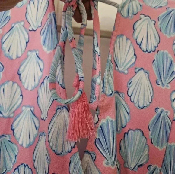 Simply Southern Seashell Tiered Babydoll Dress Size L, Coastal, Beach, Vacation - Picture 4 of 7